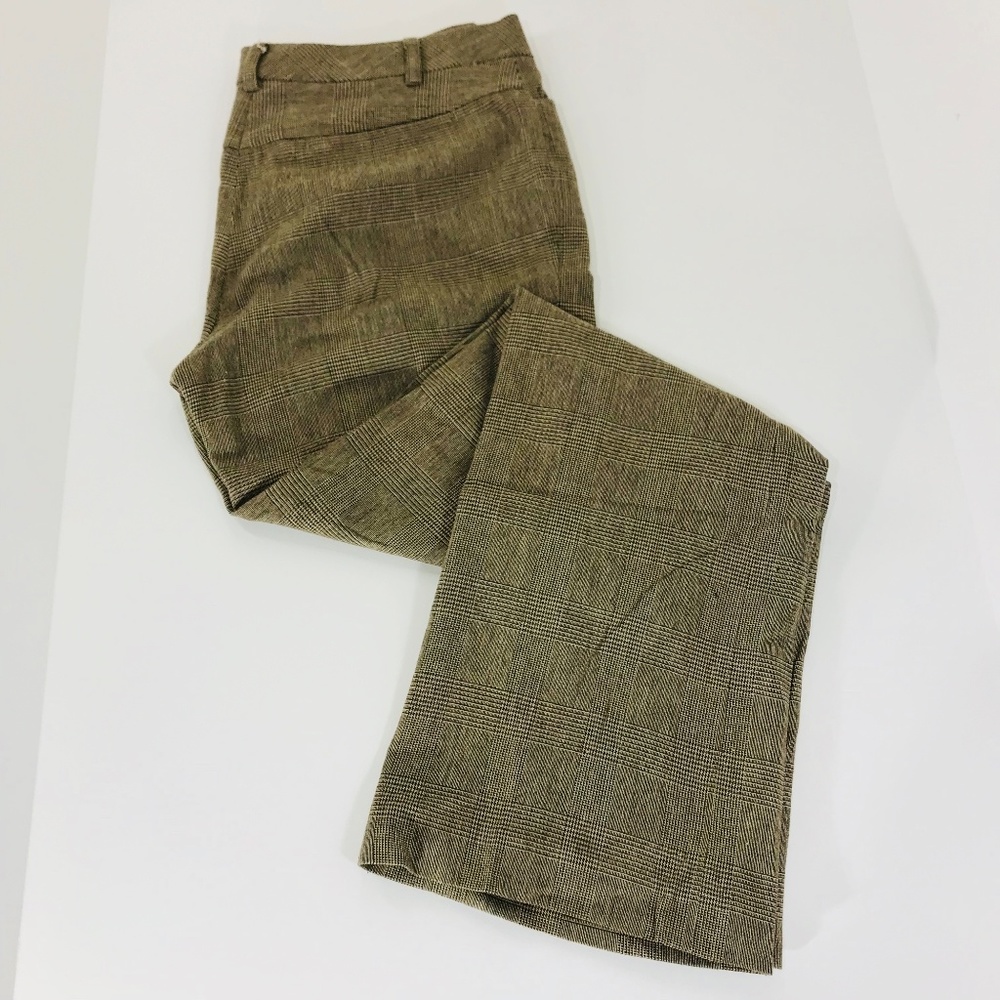 SOLD j. Crew Brown & Tan Wool Plaid Pants Size 6